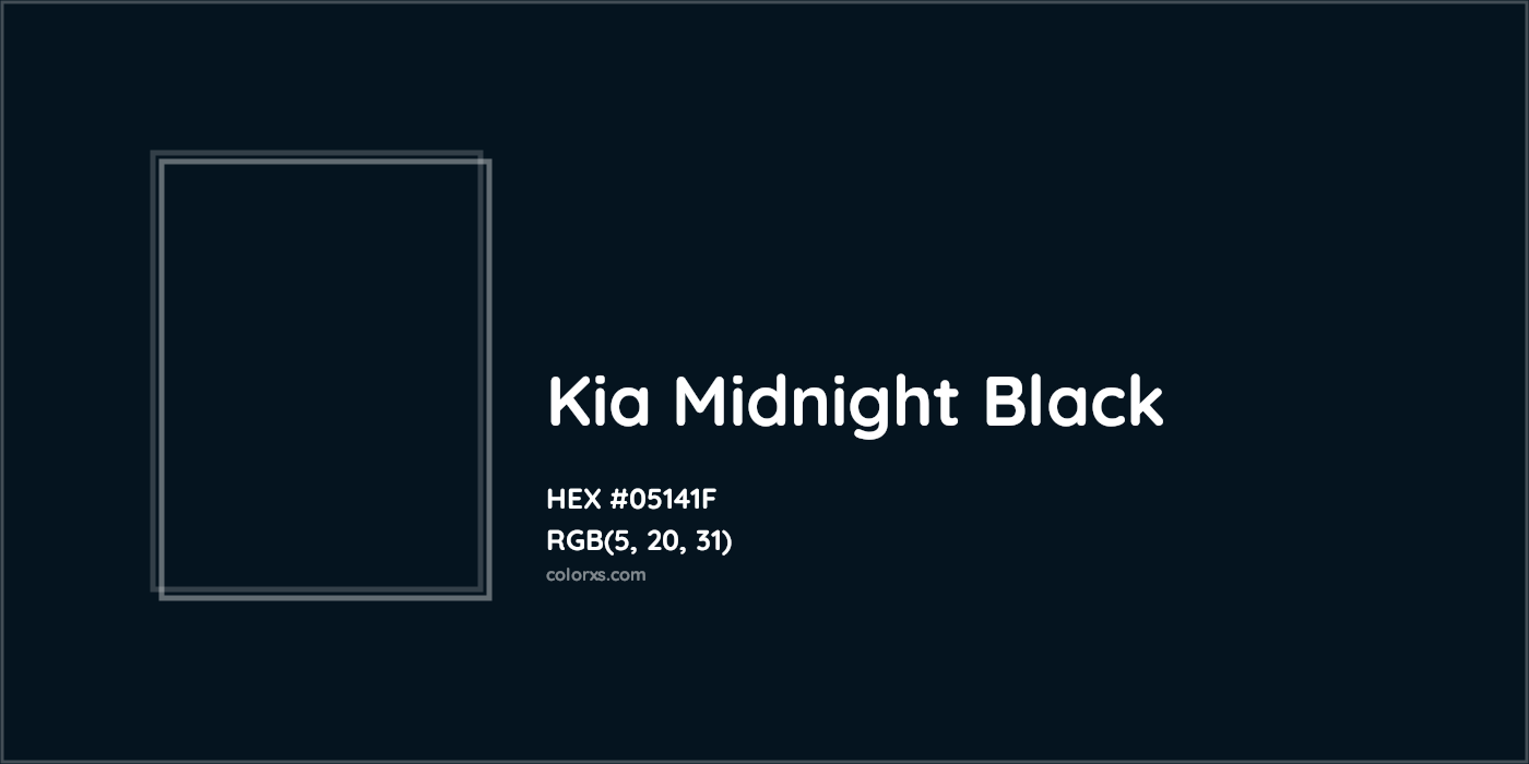 HEX #05141F Kia Midnight Black Other Brand - Color Code