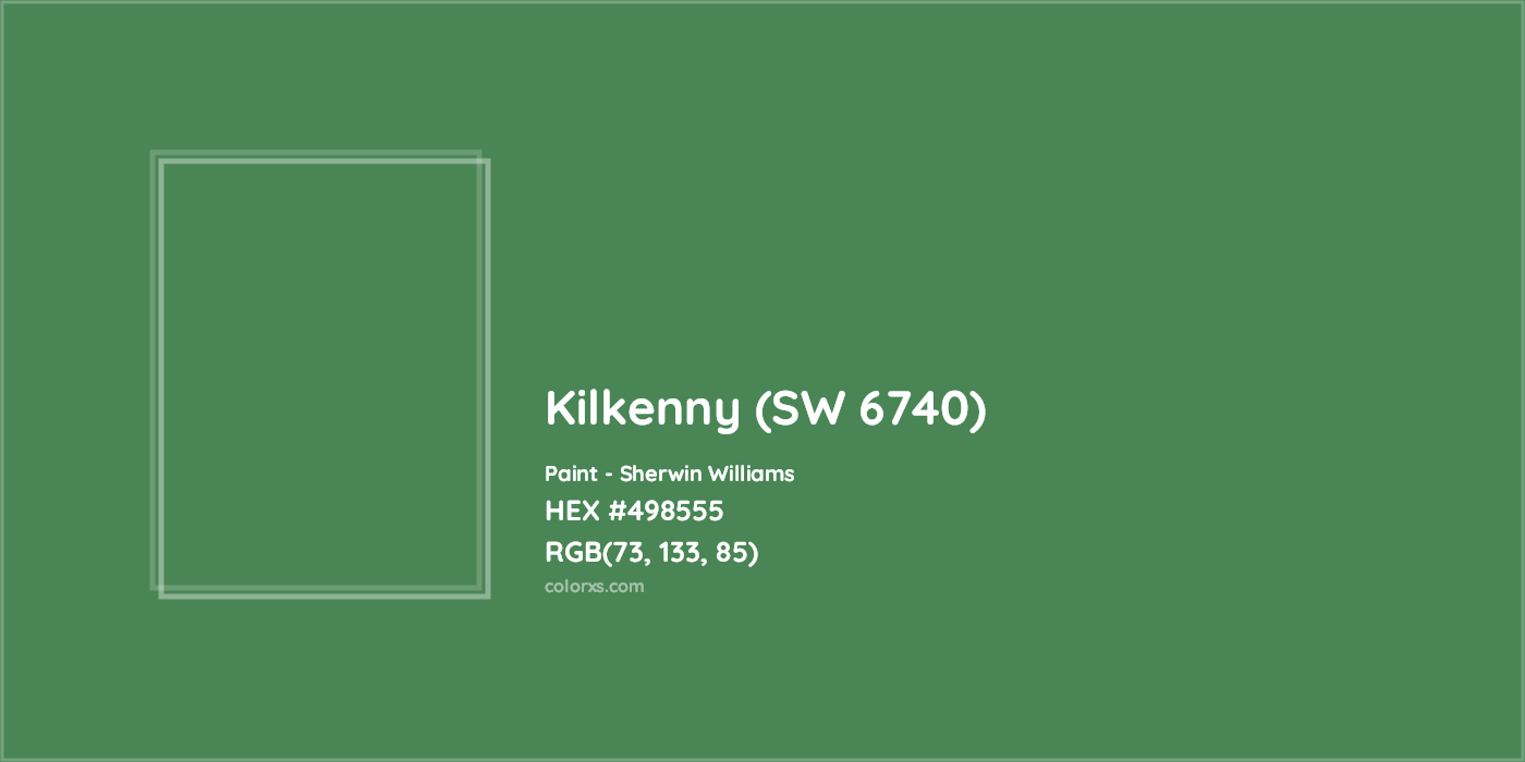HEX #498555 Kilkenny (SW 6740) Paint Sherwin Williams - Color Code