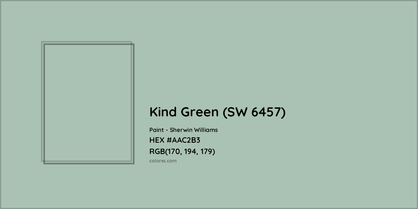 HEX #AAC2B3 Kind Green (SW 6457) Paint Sherwin Williams - Color Code