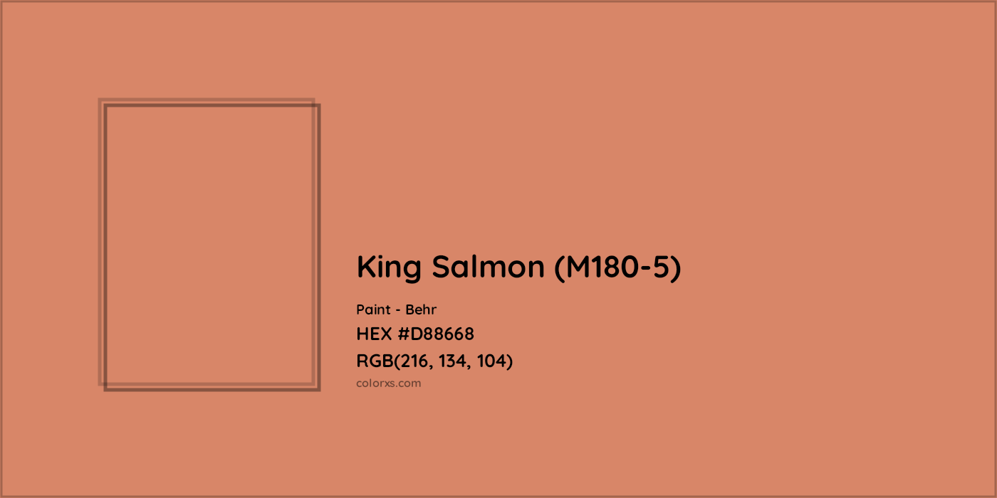 HEX #D88668 King Salmon (M180-5) Paint Behr - Color Code