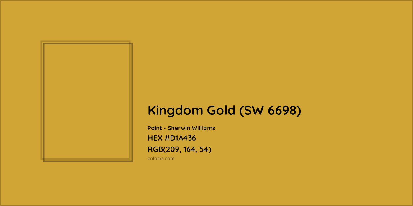 HEX #D1A436 Kingdom Gold (SW 6698) Paint Sherwin Williams - Color Code