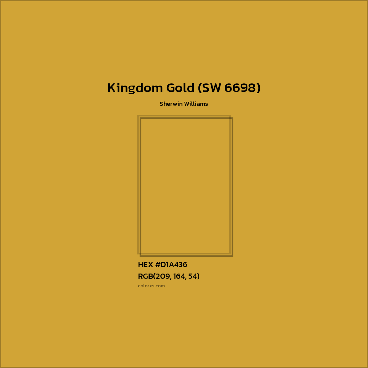 HEX #D1A436 Kingdom Gold (SW 6698) Paint Sherwin Williams - Color Code