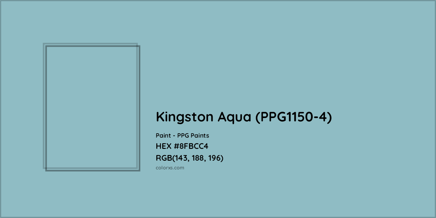 HEX #8FBCC4 Kingston Aqua (PPG1150-4) Paint PPG Paints - Color Code