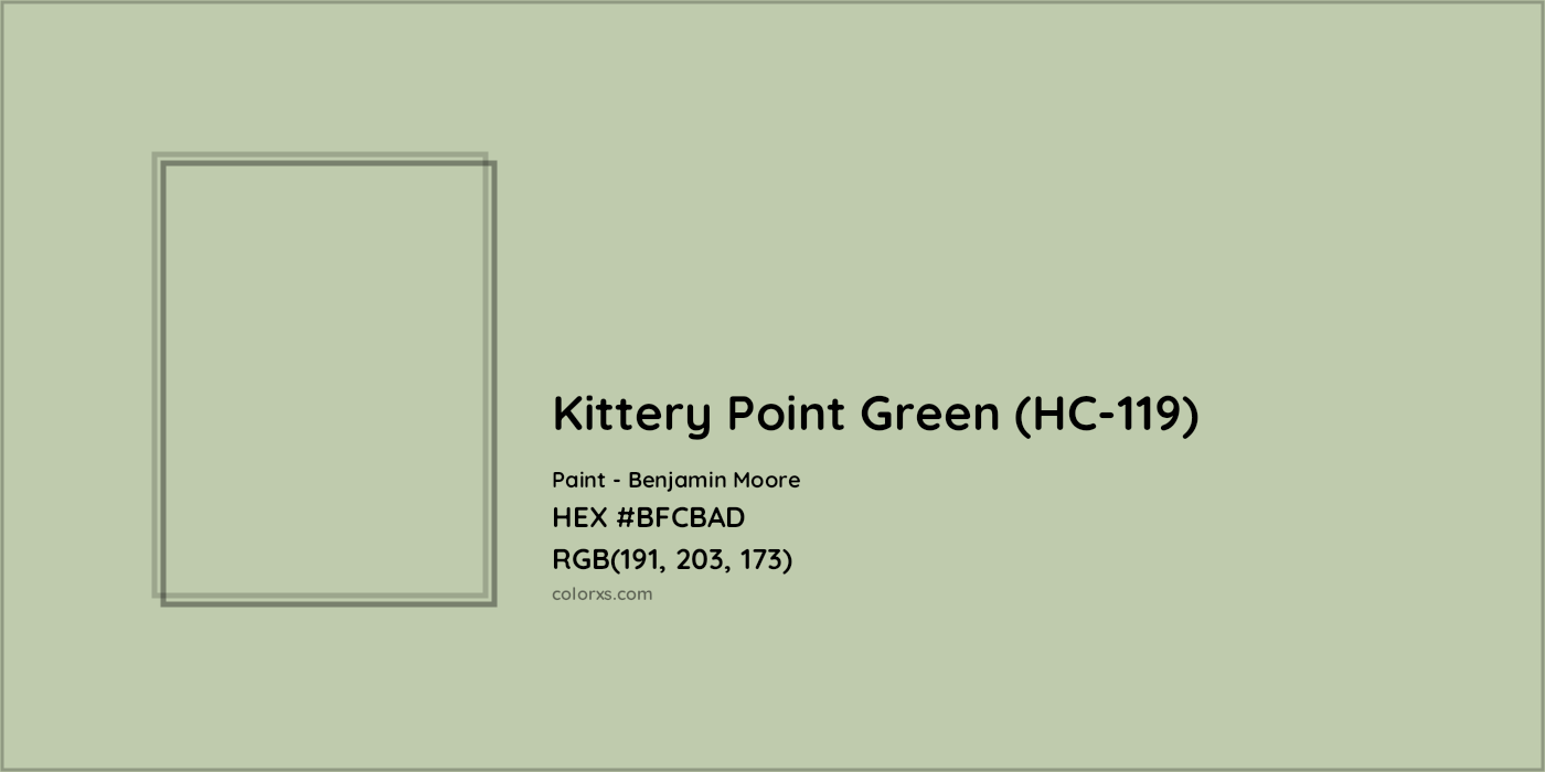 HEX #BFCBAD Kittery Point Green (HC-119) Paint Benjamin Moore - Color Code