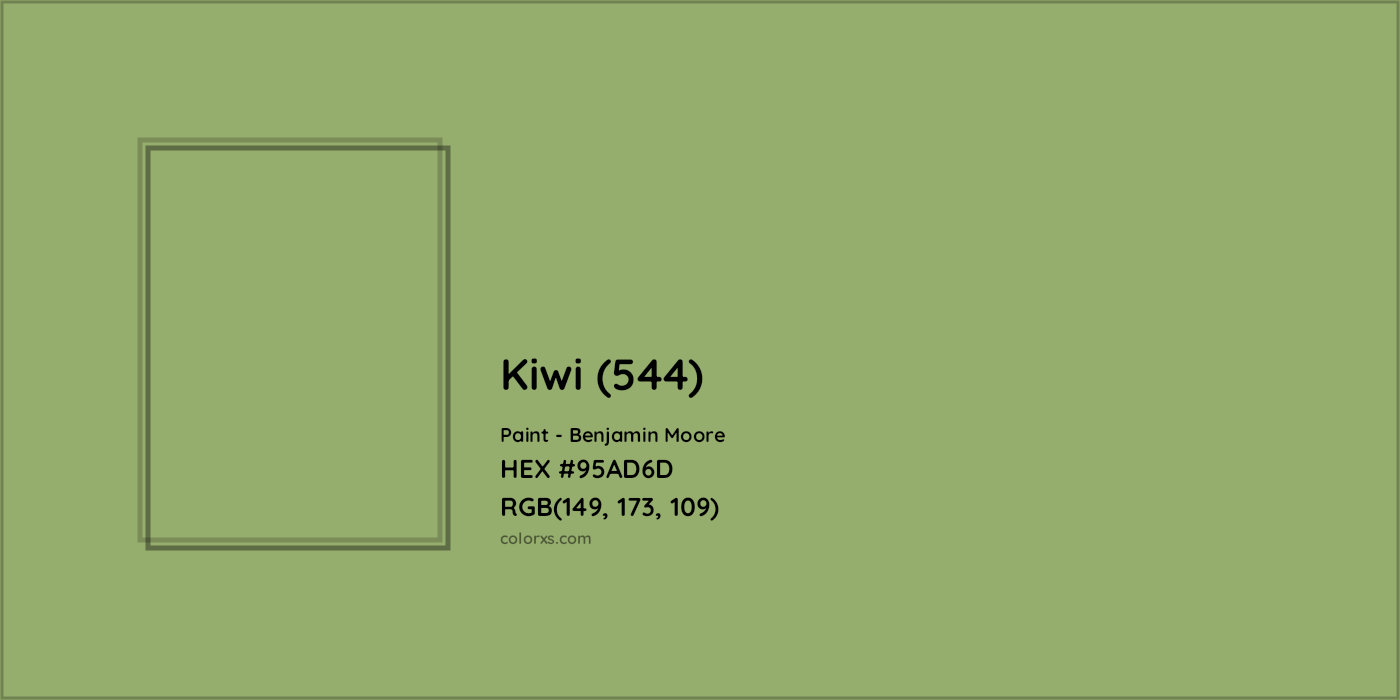 HEX #95AD6D Kiwi (544) Paint Benjamin Moore - Color Code