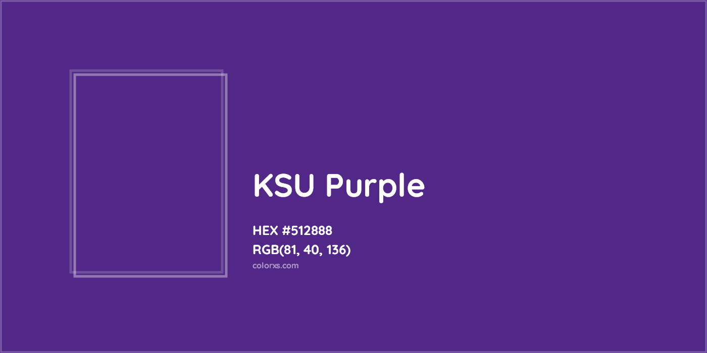 HEX #512888 KSU Purple Other School - Color Code