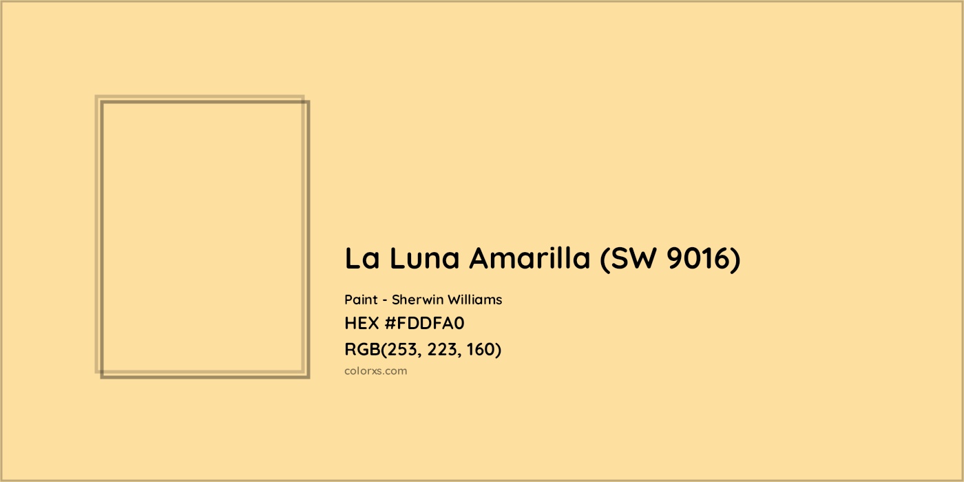 HEX #FDDFA0 La Luna Amarilla (SW 9016) Paint Sherwin Williams - Color Code