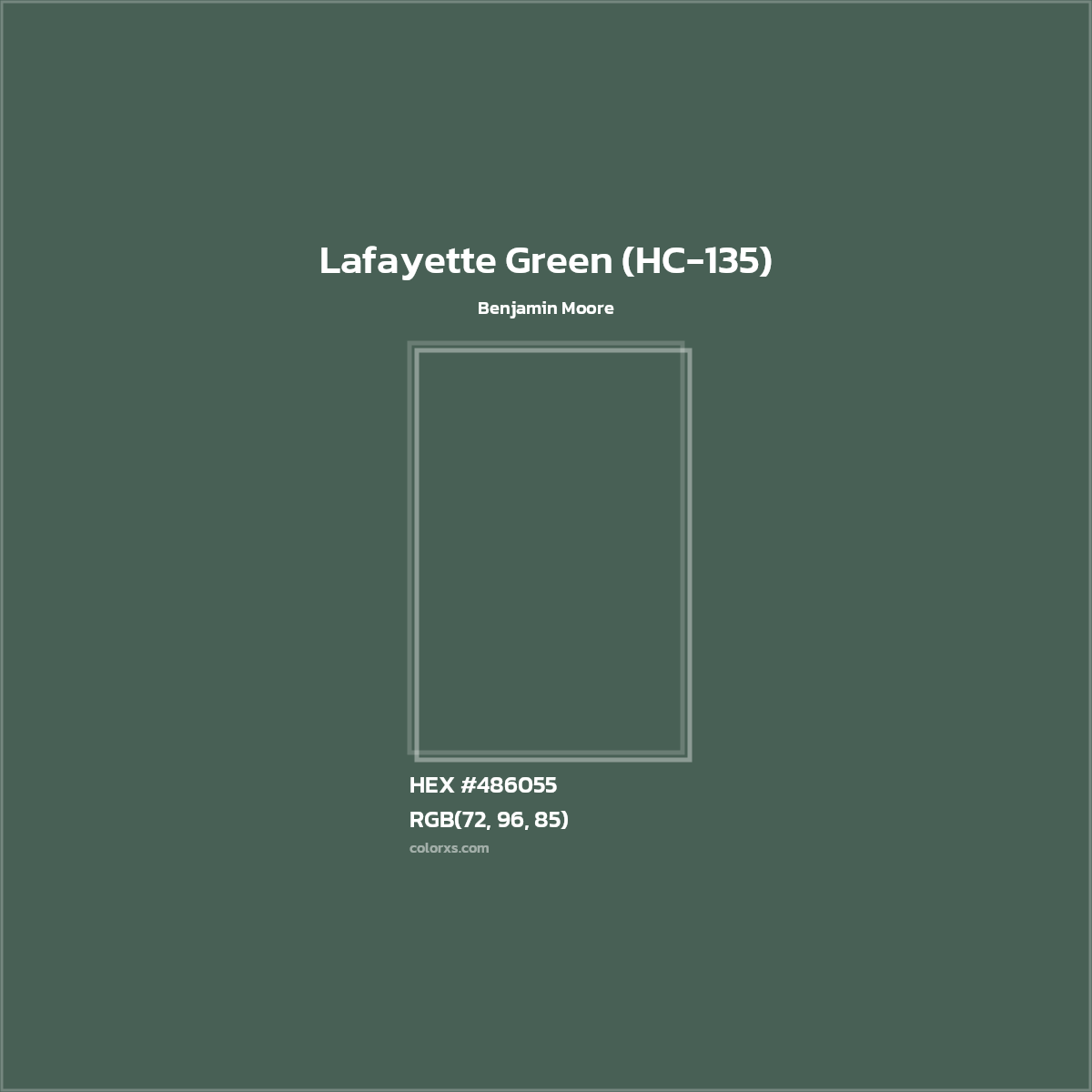 HEX #486055 Lafayette Green (HC-135) Paint Benjamin Moore - Color Code