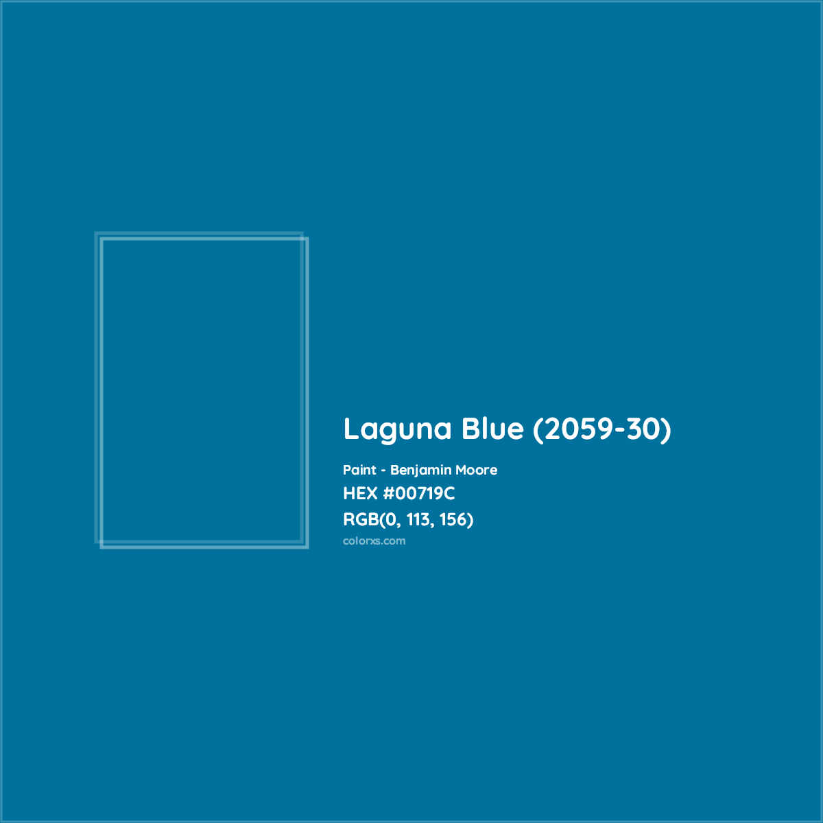 HEX #00719C Laguna Blue (2059-30) Paint Benjamin Moore - Color Code