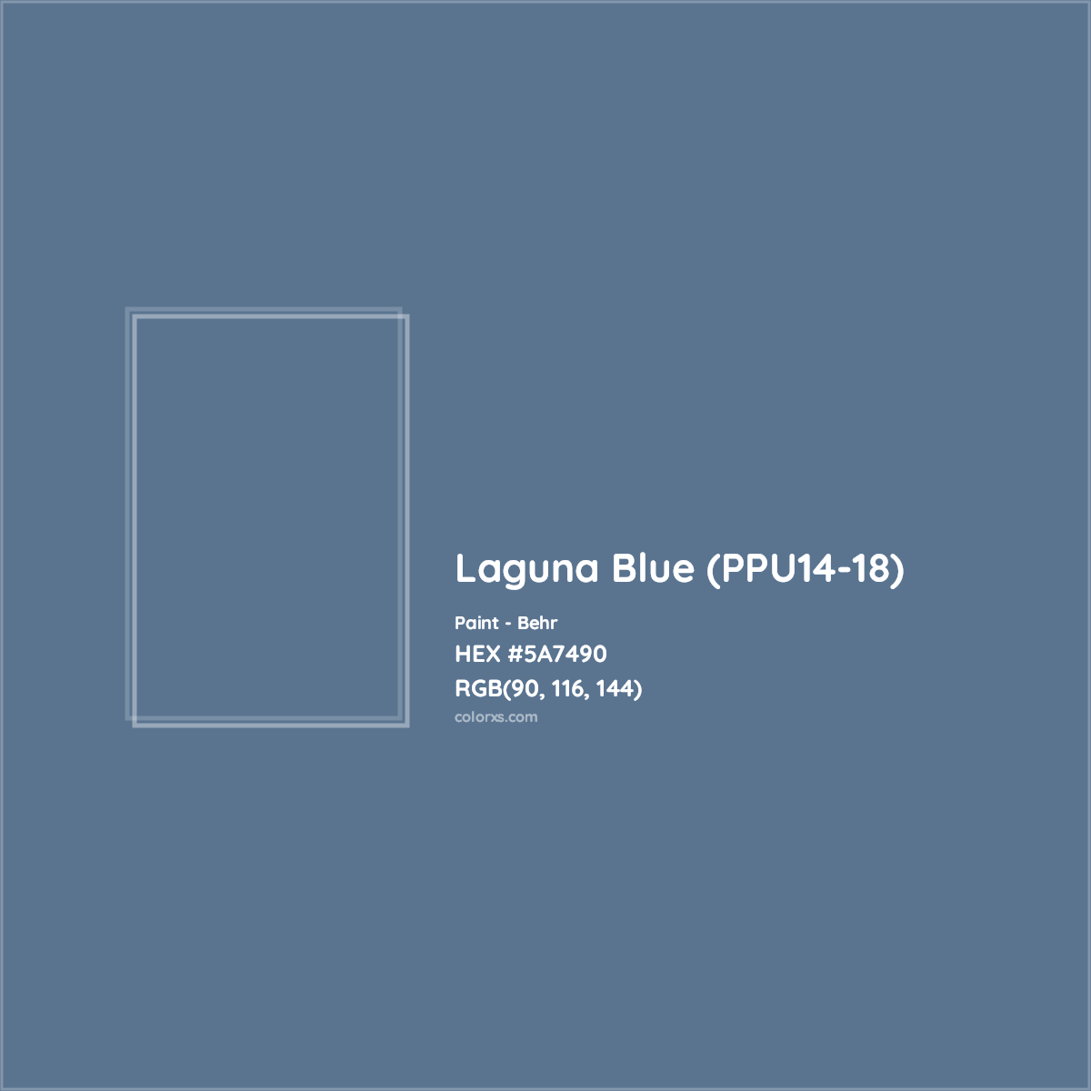 HEX #5A7490 Laguna Blue (PPU14-18) Paint Behr - Color Code