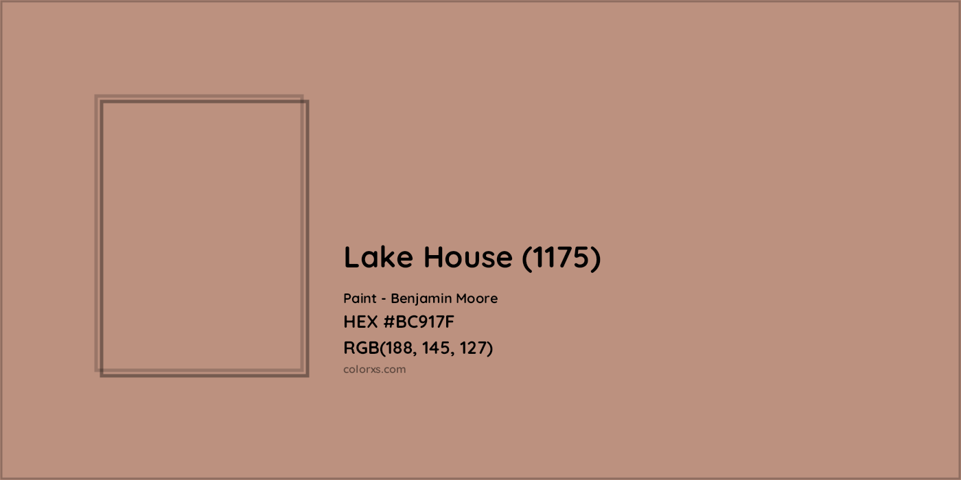 HEX #BC917F Lake House (1175) Paint Benjamin Moore - Color Code
