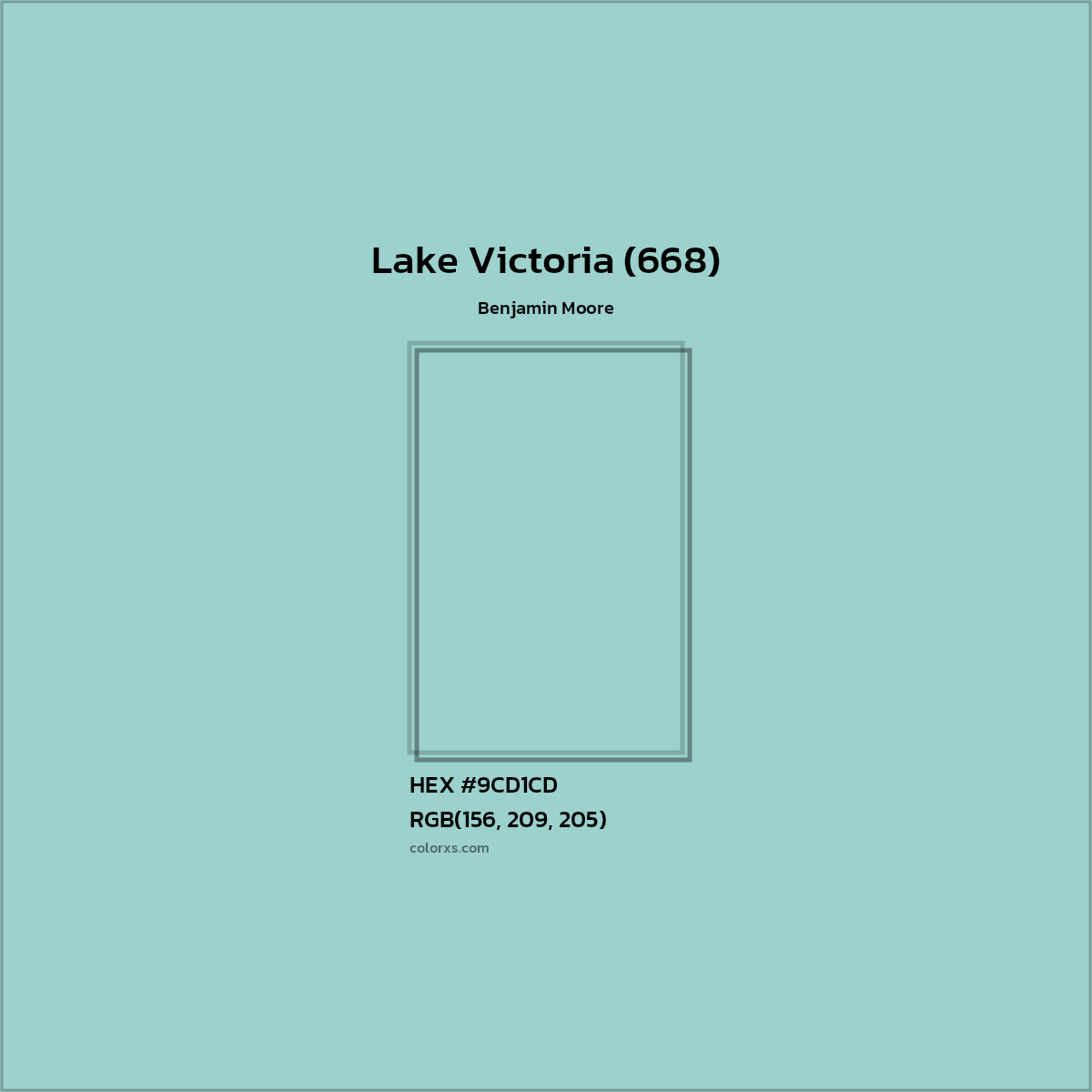 HEX #9CD1CD Lake Victoria (668) Paint Benjamin Moore - Color Code