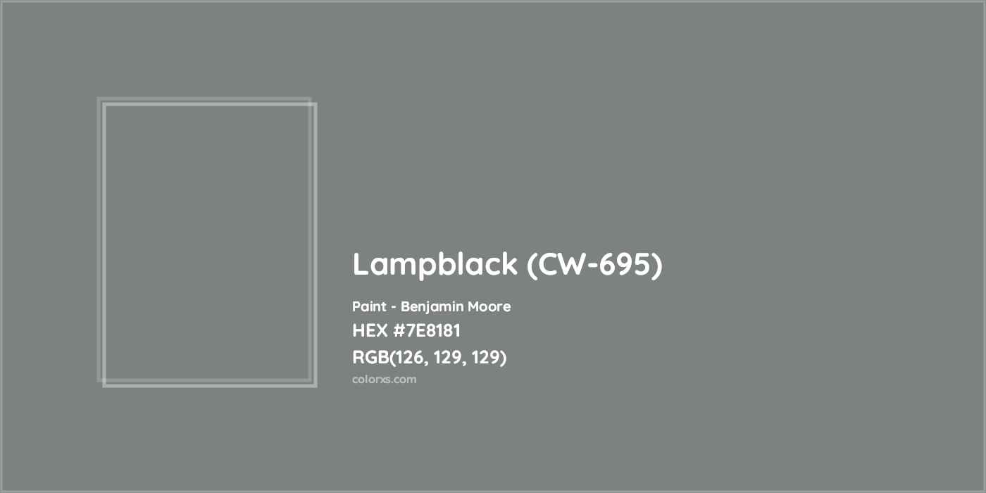 HEX #7E8181 Lampblack (CW-695) Paint Benjamin Moore - Color Code