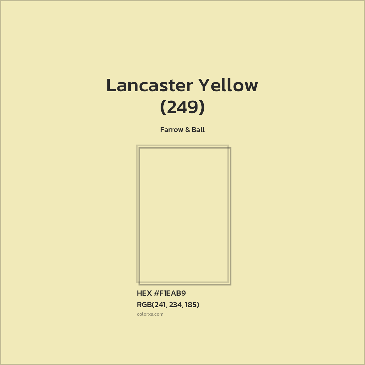 HEX #F1EAB9 Lancaster Yellow (249) Paint Farrow & Ball - Color Code