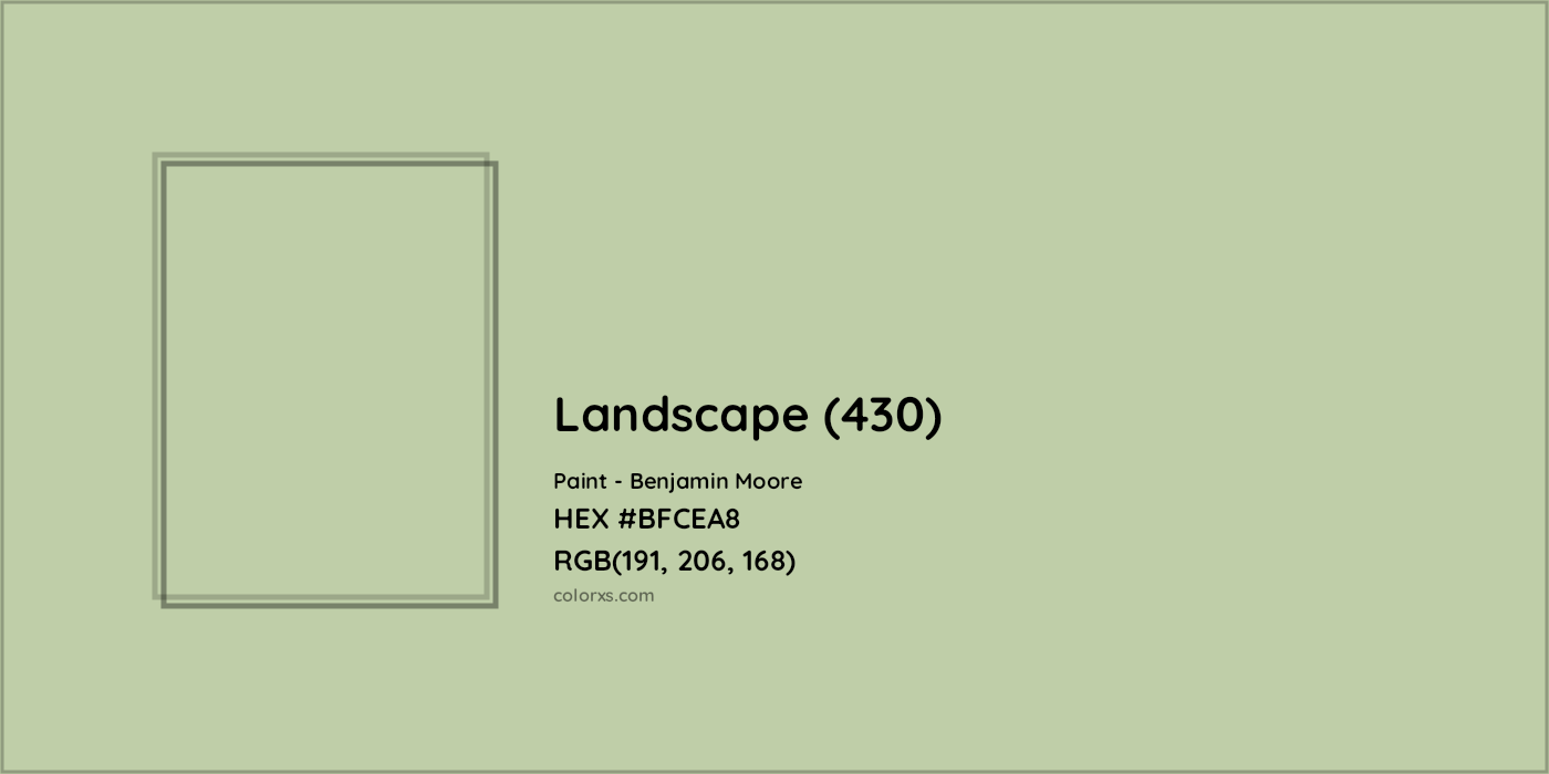 HEX #BFCEA8 Landscape (430) Paint Benjamin Moore - Color Code