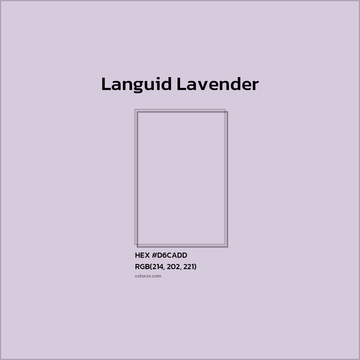 HEX #D6CADD Languid Lavender Color - Color Code