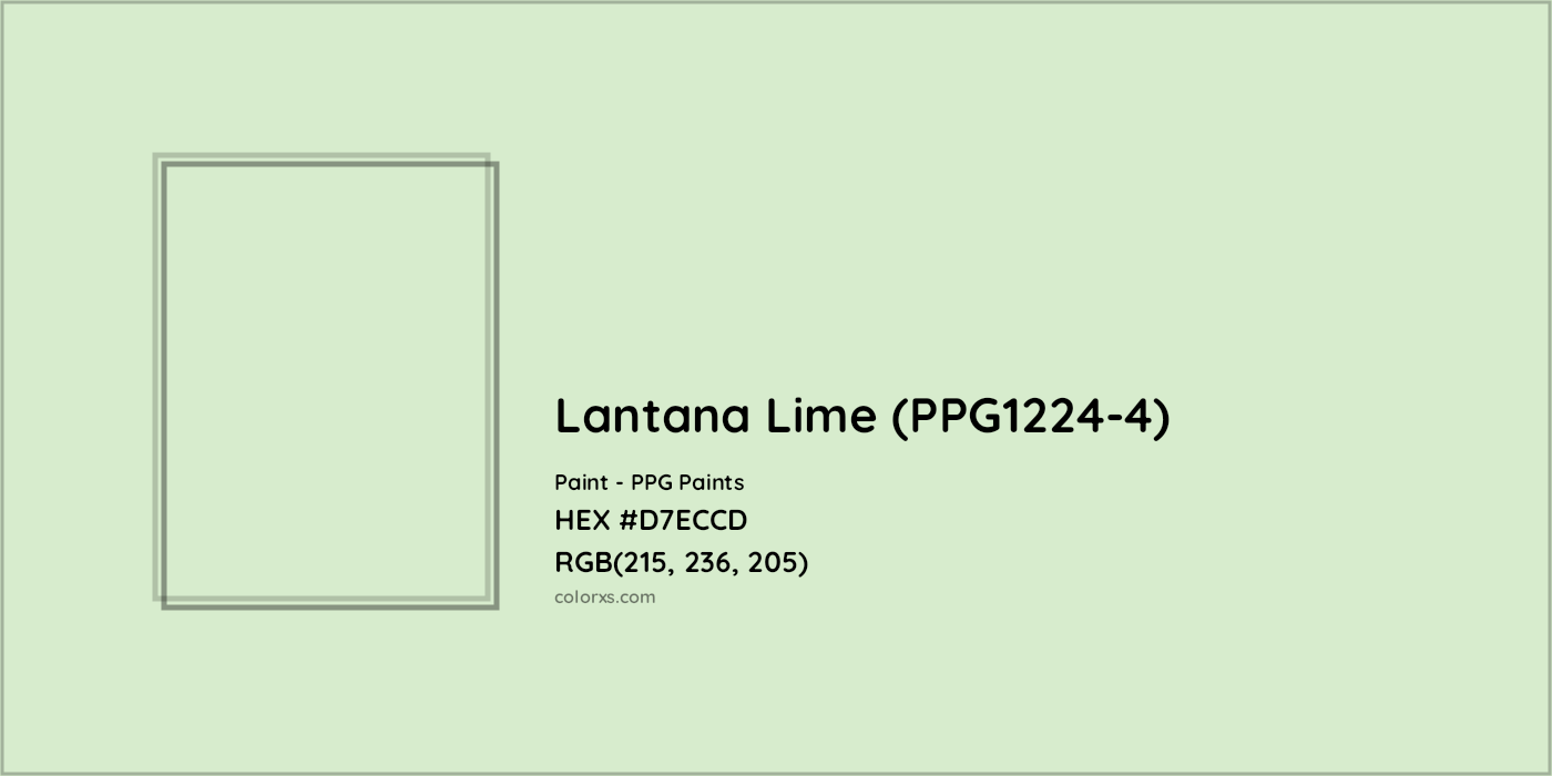 HEX #D7ECCD Lantana Lime (PPG1224-4) Paint PPG Paints - Color Code