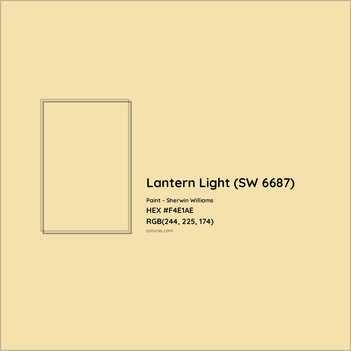 HEX #F4E1AE Lantern Light (SW 6687) Paint Sherwin Williams - Color Code
