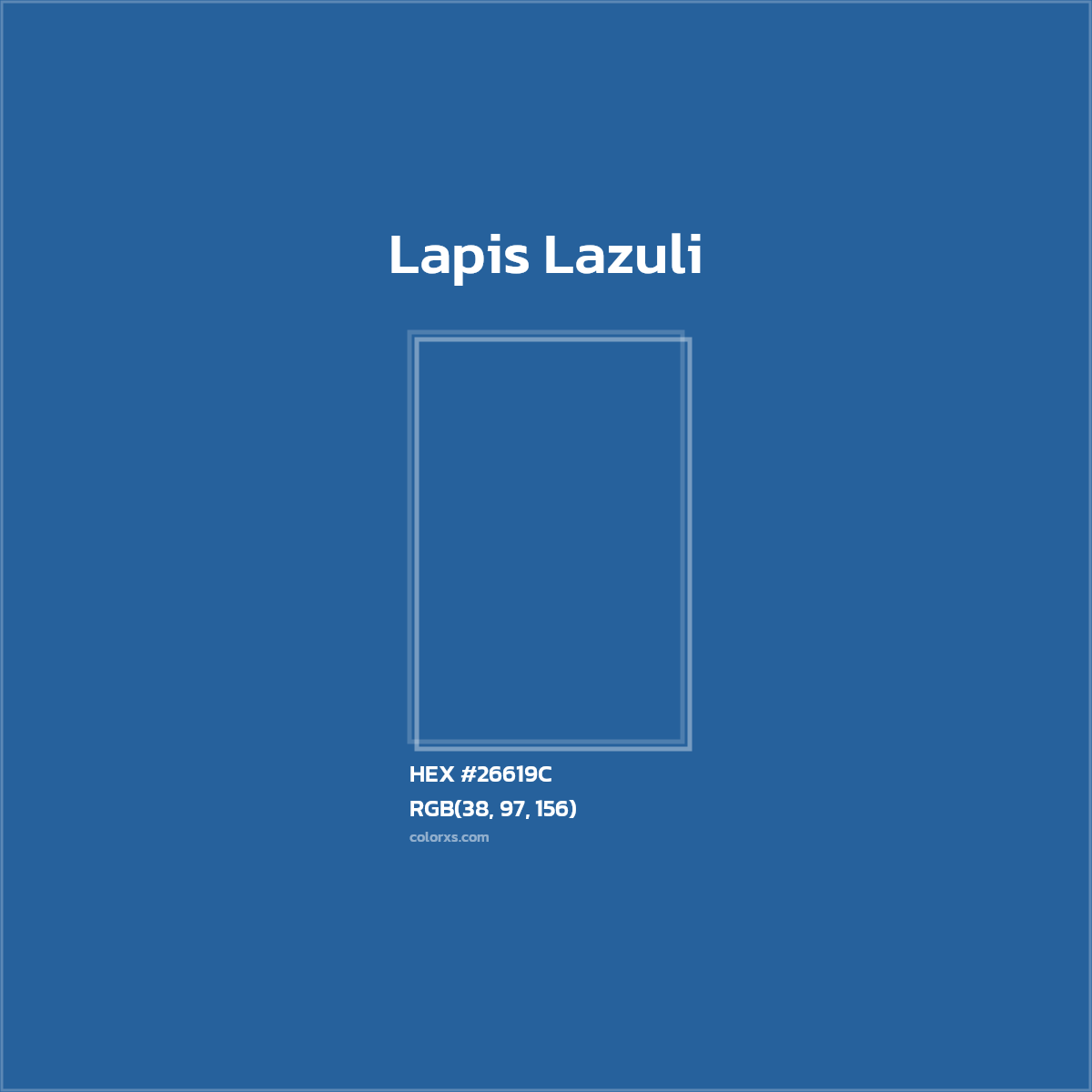 HEX #26619C Lapis Lazuli Color - Color Code