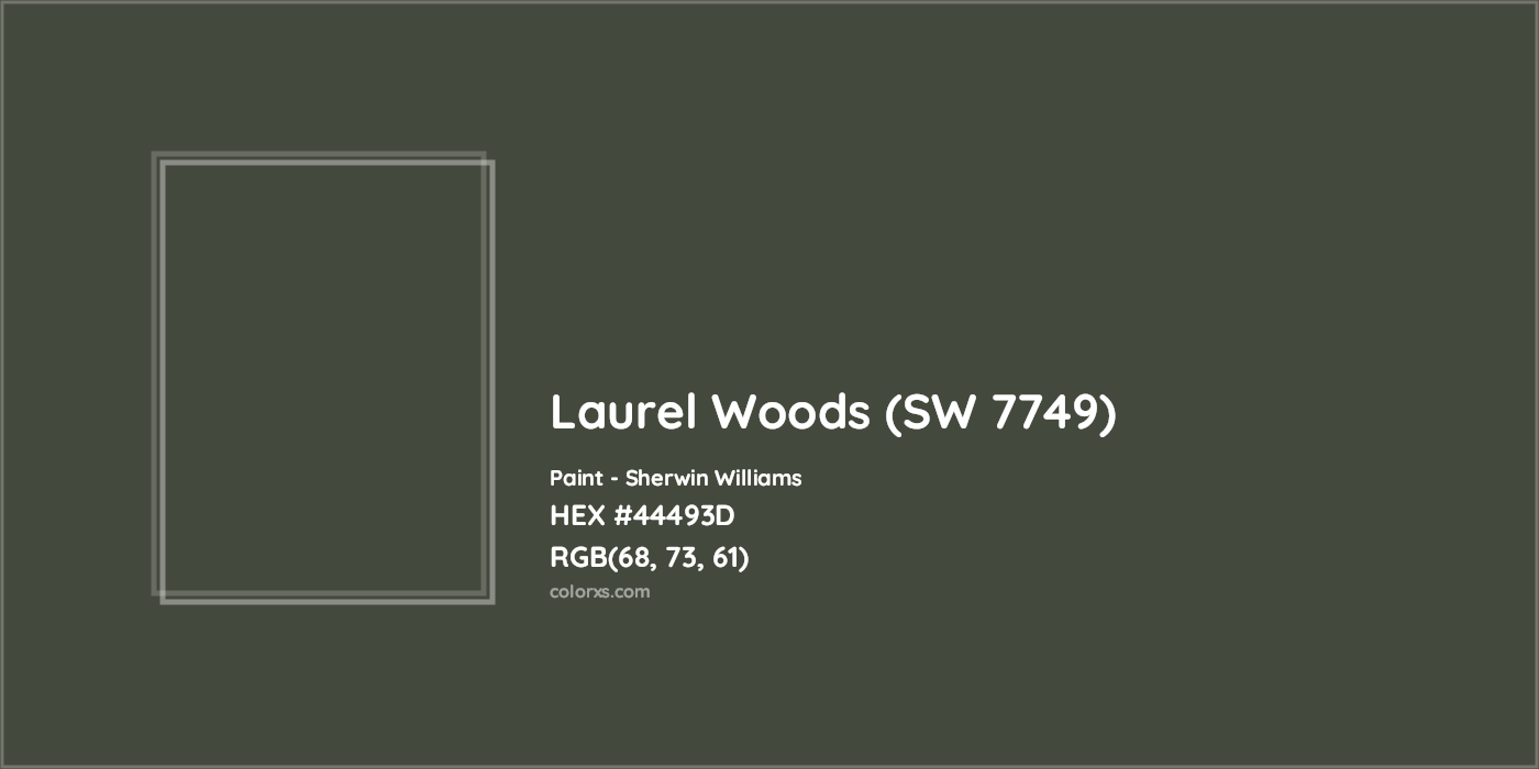 HEX #44493D Laurel Woods (SW 7749) Paint Sherwin Williams - Color Code