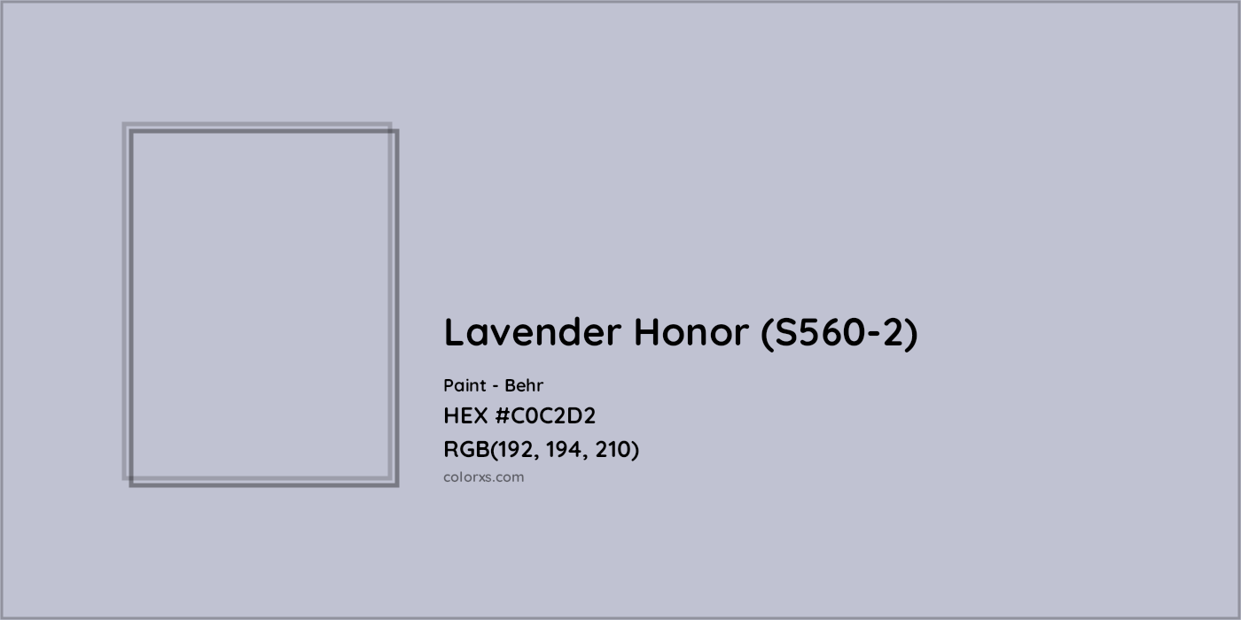 HEX #C0C2D2 Lavender Honor (S560-2) Paint Behr - Color Code