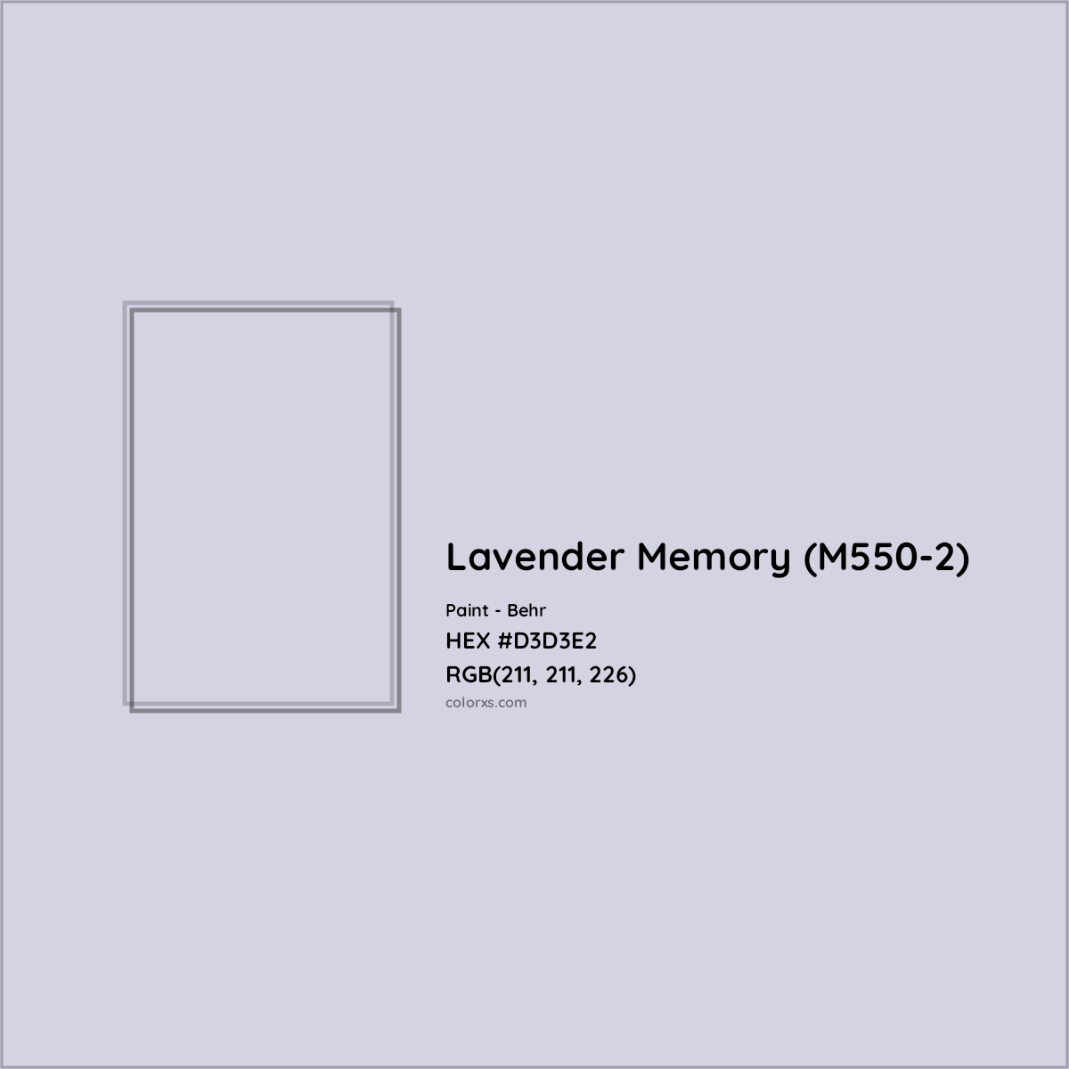 HEX #D3D3E2 Lavender Memory (M550-2) Paint Behr - Color Code