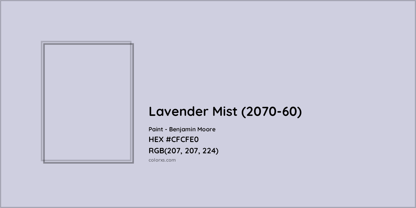 HEX #CFCFE0 Lavender Mist (2070-60) Paint Benjamin Moore - Color Code