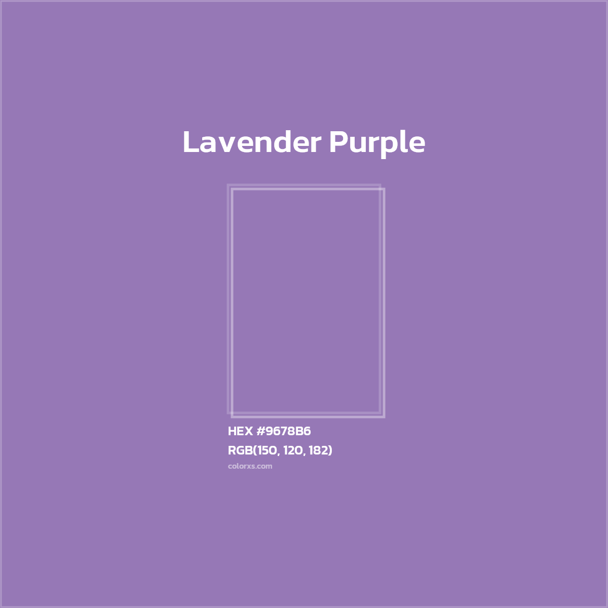 HEX #9678B6 Lavender Purple Color - Color Code