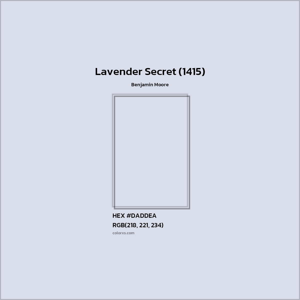 HEX #DADDEA Lavender Secret (1415) Paint Benjamin Moore - Color Code