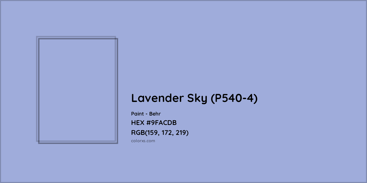 HEX #9FACDB Lavender Sky (P540-4) Paint Behr - Color Code