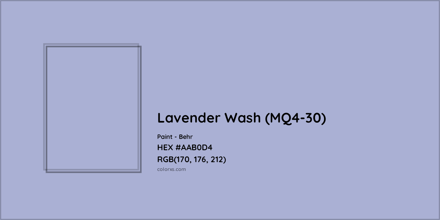 HEX #AAB0D4 Lavender Wash (MQ4-30) Paint Behr - Color Code