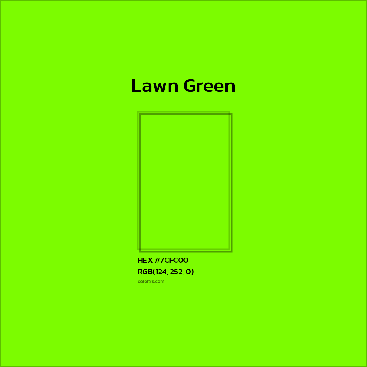 HEX #7CFC00 Lawn Green Color - Color Code