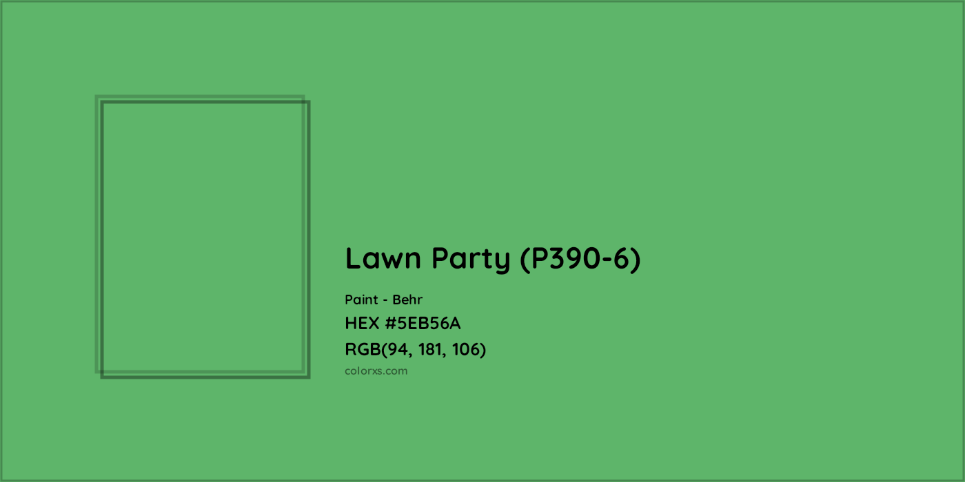 HEX #5EB56A Lawn Party (P390-6) Paint Behr - Color Code