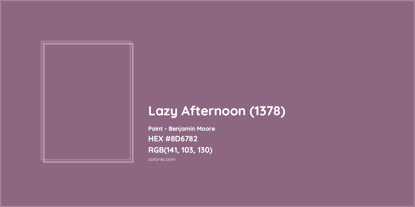 HEX #8D6782 Lazy Afternoon (1378) Paint Benjamin Moore - Color Code