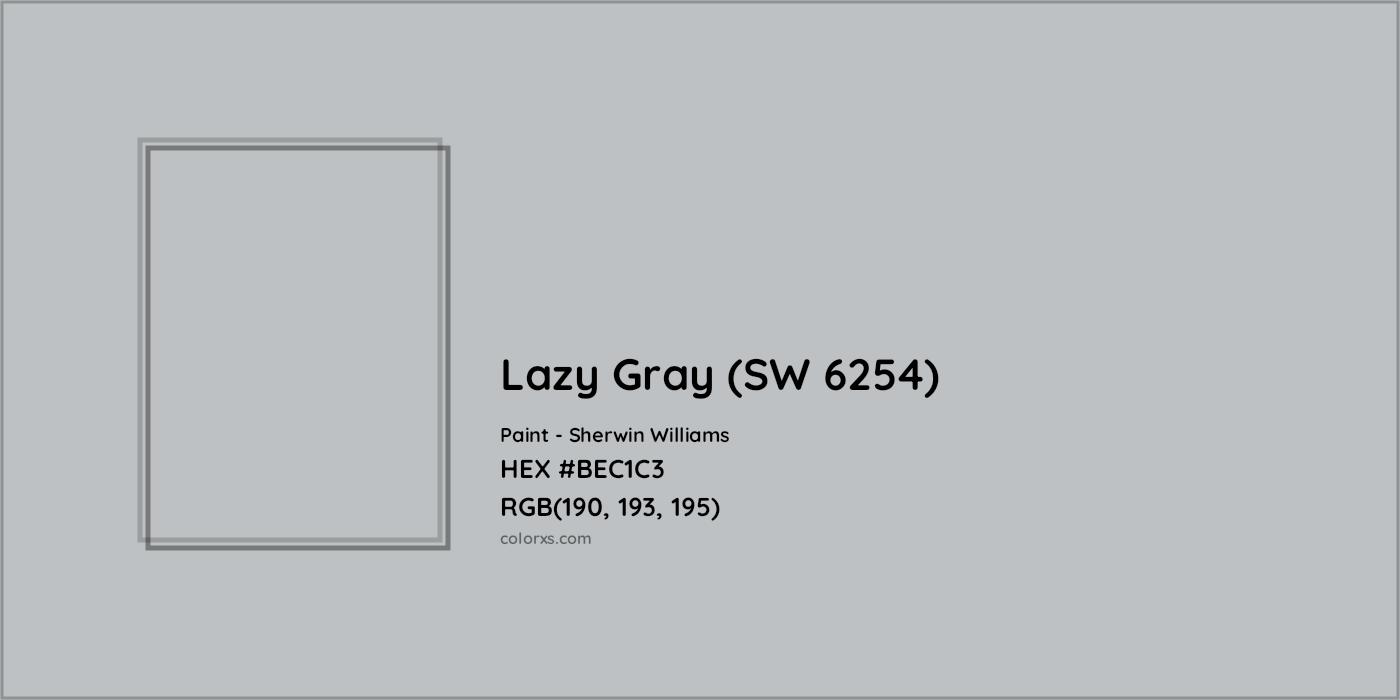 HEX #BEC1C3 Lazy Gray (SW 6254) Paint Sherwin Williams - Color Code