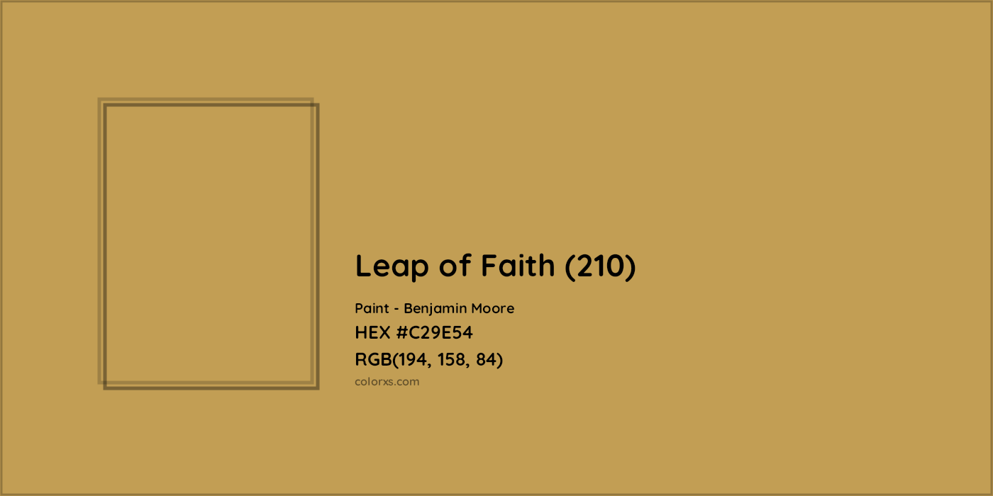 HEX #C29E54 Leap of Faith (210) Paint Benjamin Moore - Color Code
