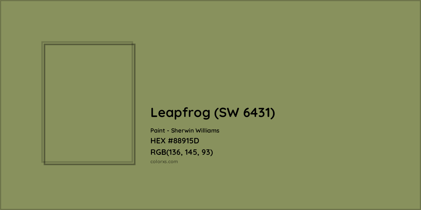 HEX #88915D Leapfrog (SW 6431) Paint Sherwin Williams - Color Code