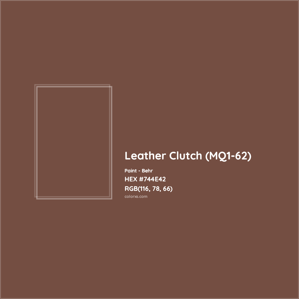 HEX #744E42 Leather Clutch (MQ1-62) Paint Behr - Color Code
