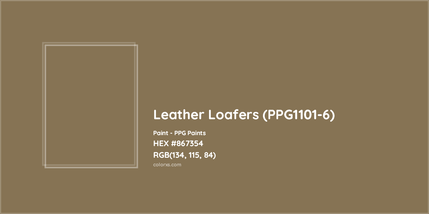 HEX #867354 Leather Loafers (PPG1101-6) Paint PPG Paints - Color Code