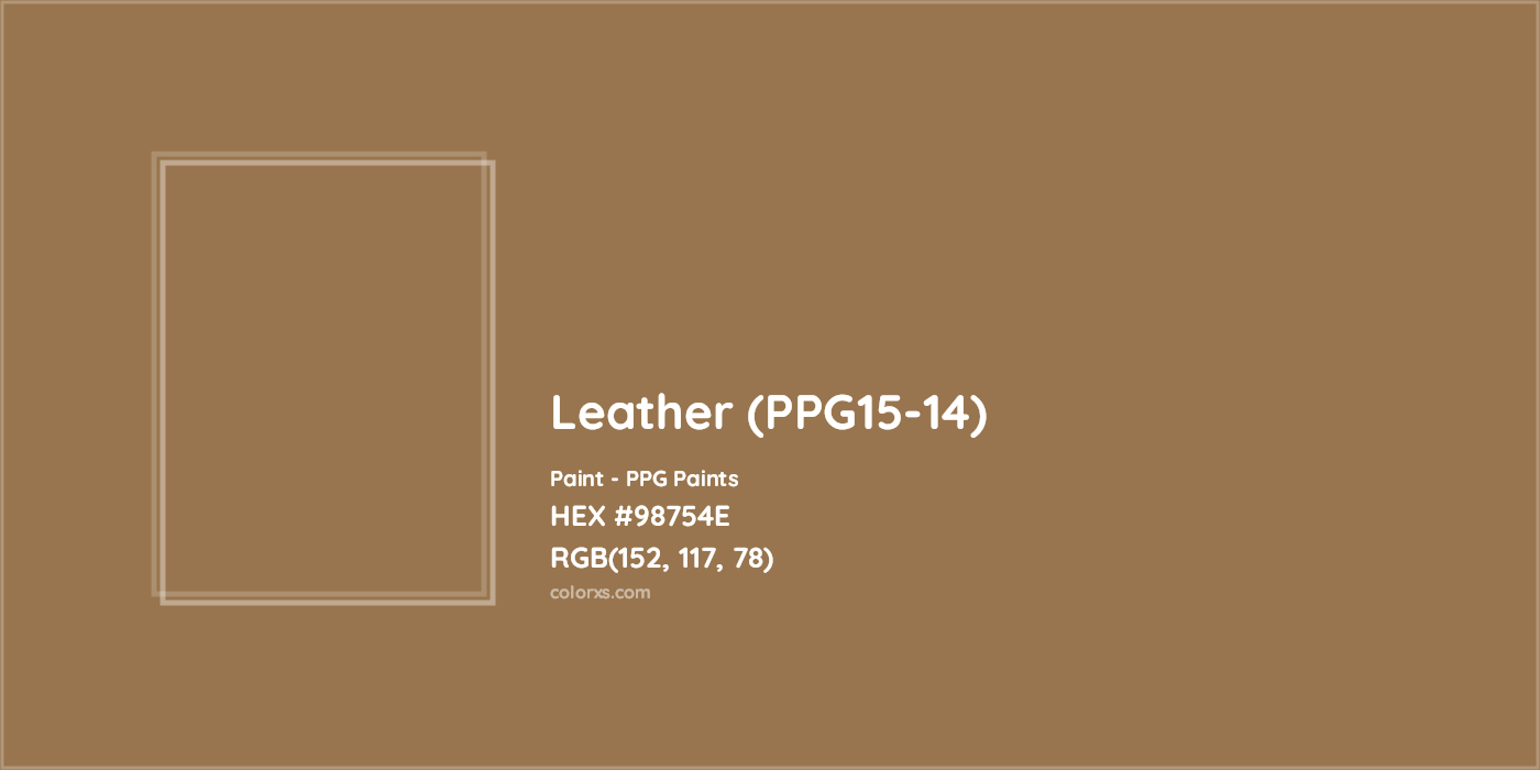 HEX #98754E Leather (PPG15-14) Paint PPG Paints - Color Code