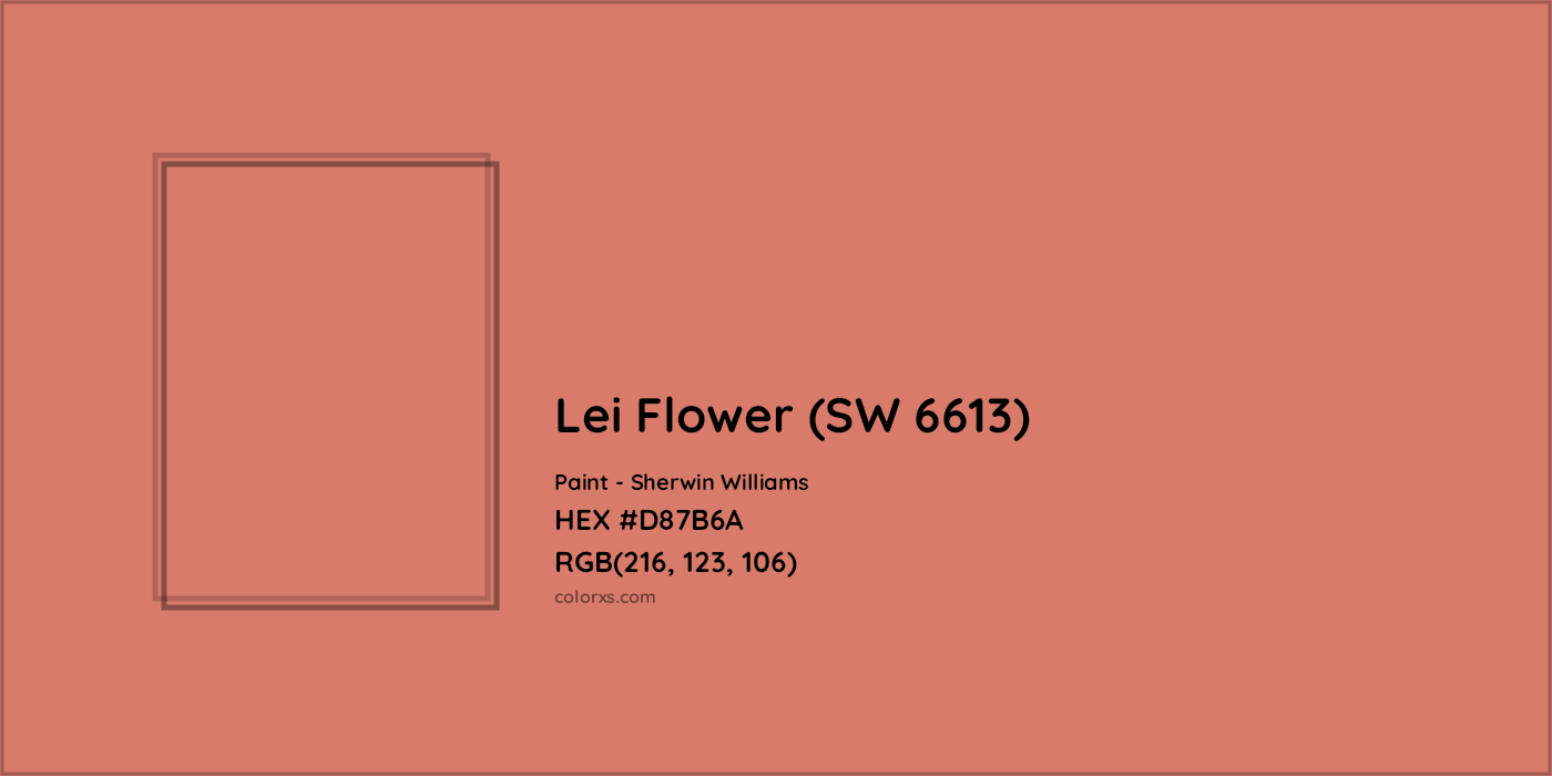 HEX #D87B6A Lei Flower (SW 6613) Paint Sherwin Williams - Color Code