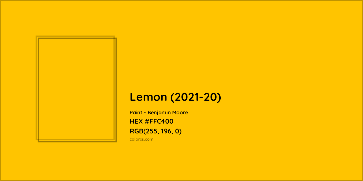 HEX #FFC400 Lemon (2021-20) Paint Benjamin Moore - Color Code