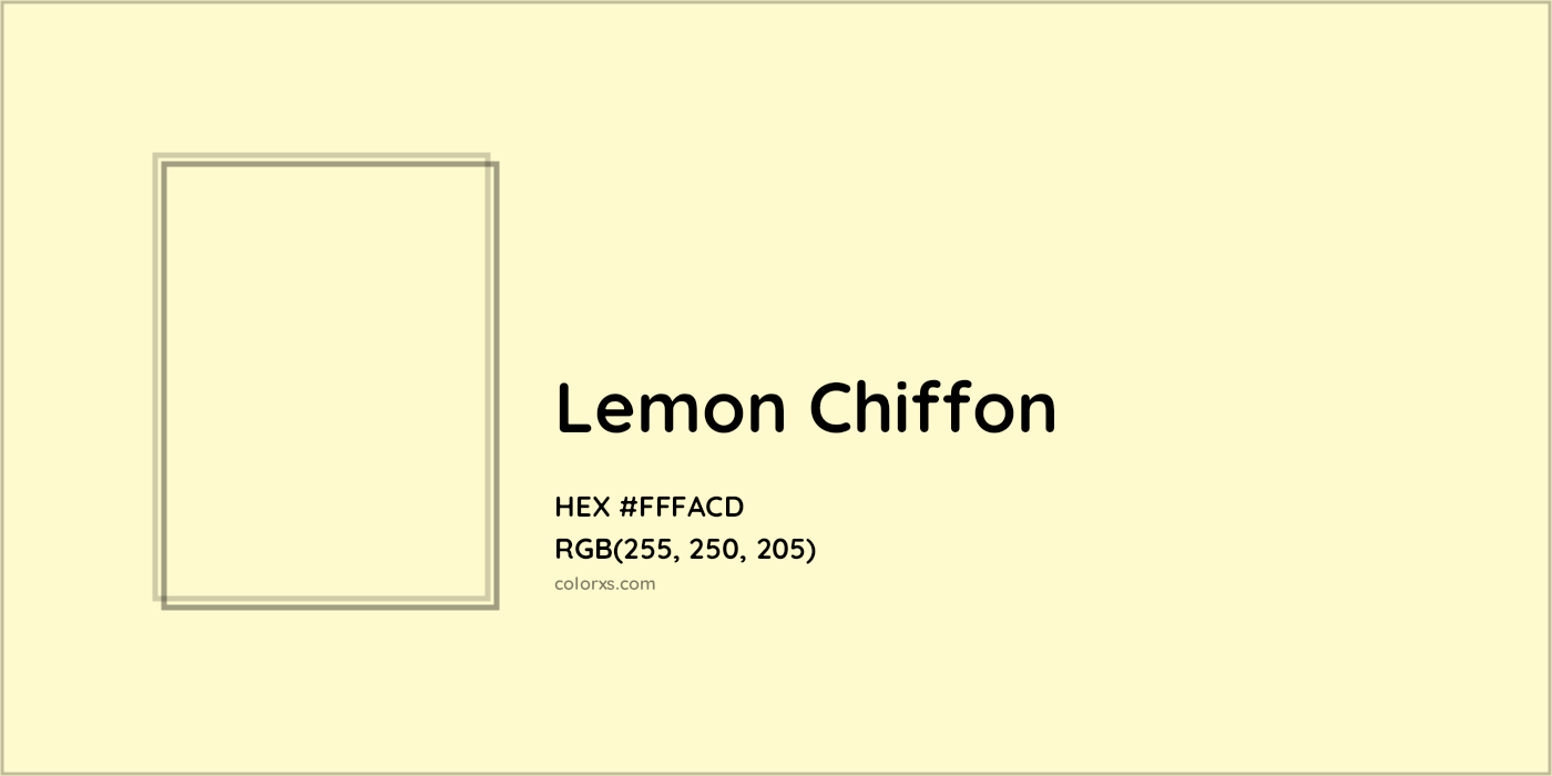 HEX #FFFACD Lemon Chiffon Color - Color Code