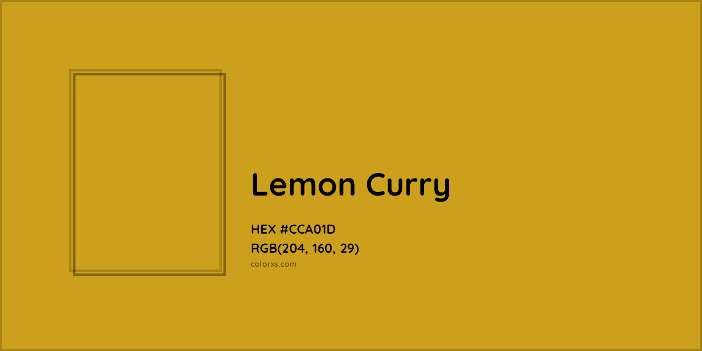 HEX #CCA01D Lemon Curry Other Pantone TPX - Color Code