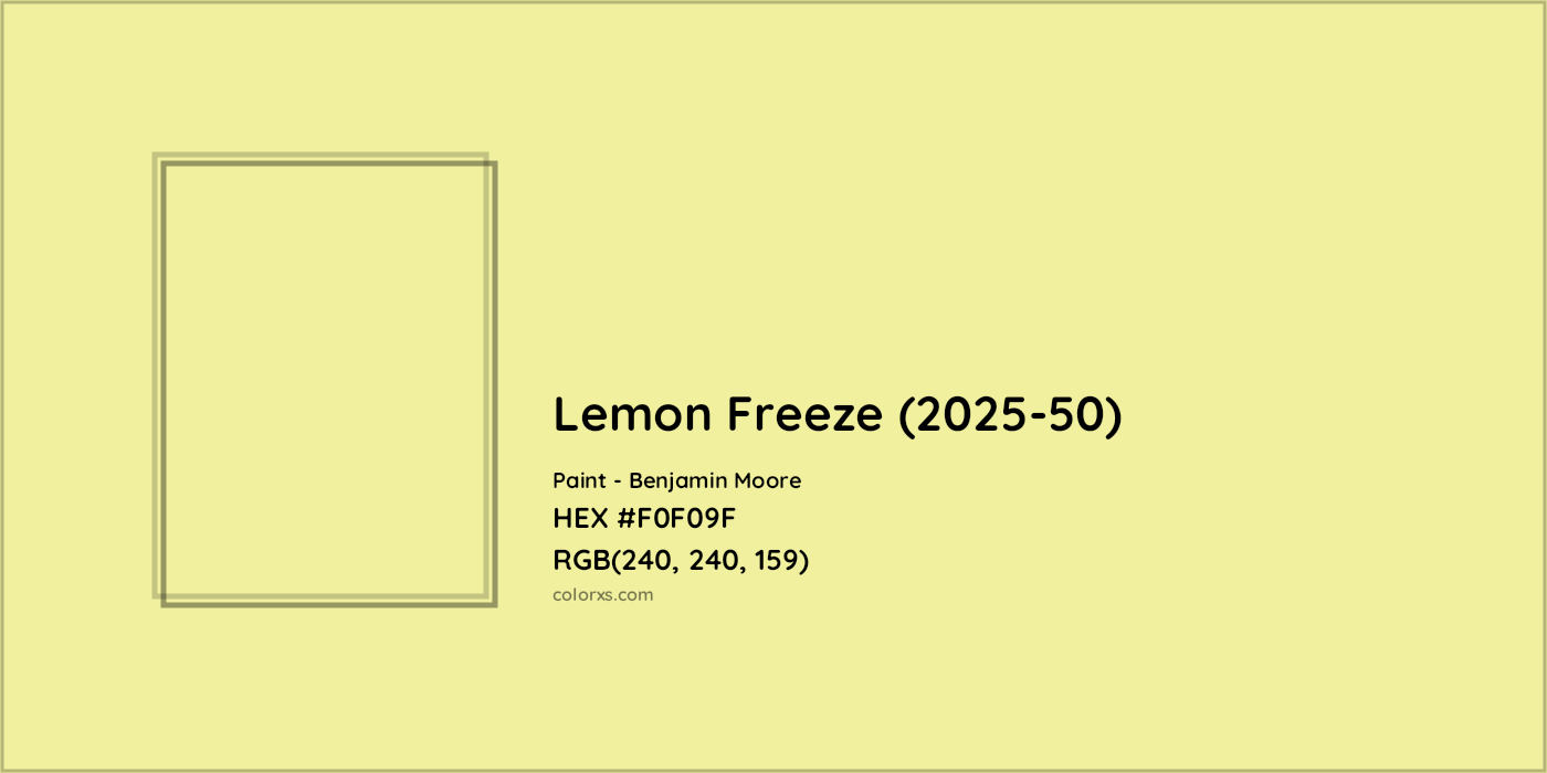HEX #F0F09F Lemon Freeze (2025-50) Paint Benjamin Moore - Color Code