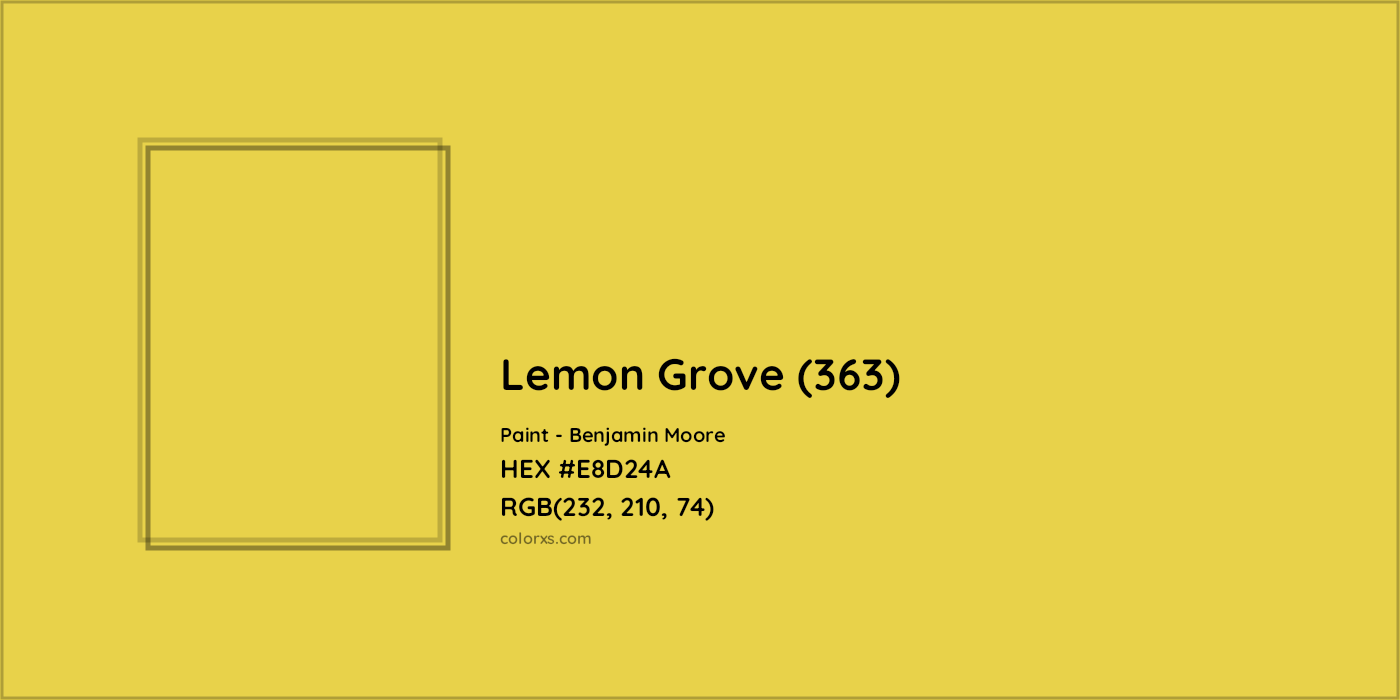 HEX #E8D24A Lemon Grove (363) Paint Benjamin Moore - Color Code