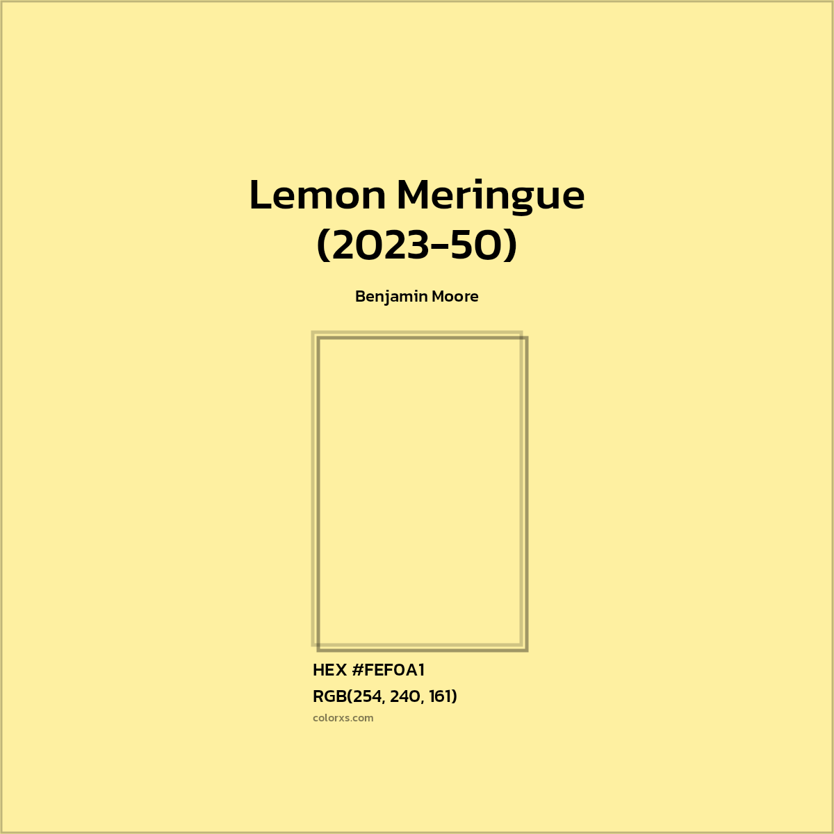HEX #FEF0A1 Lemon Meringue (2023-50) Paint Benjamin Moore - Color Code