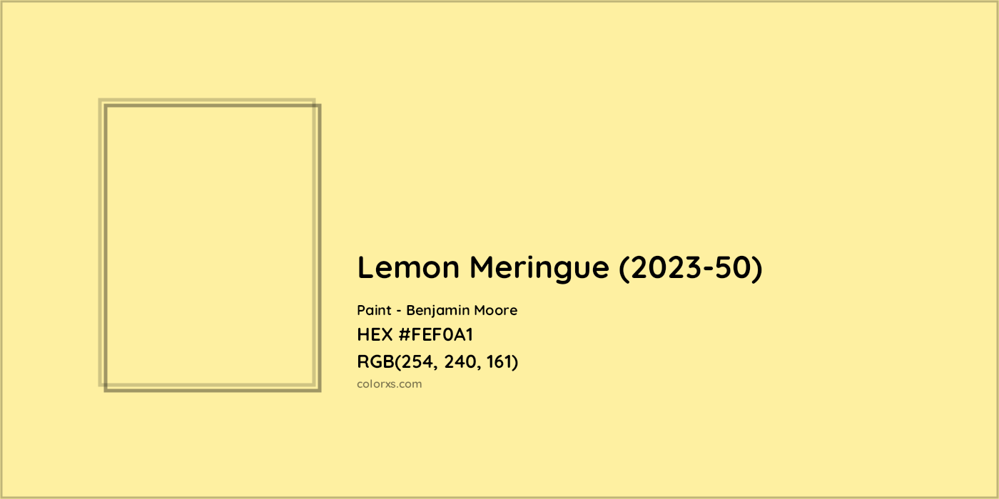 HEX #FEF0A1 Lemon Meringue (2023-50) Paint Benjamin Moore - Color Code