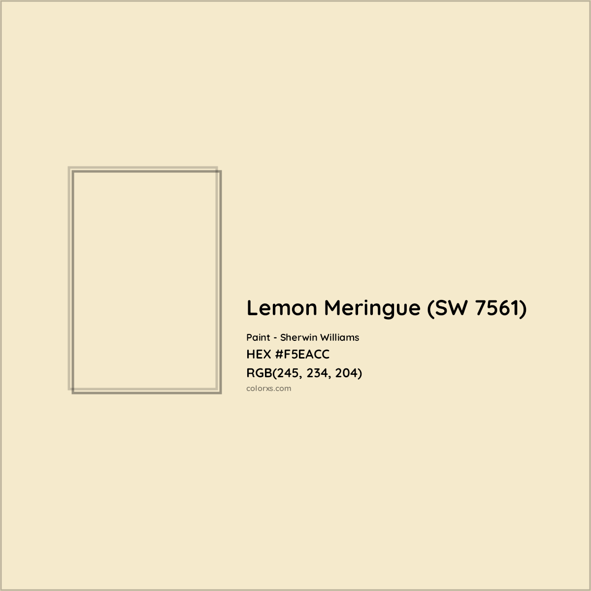 HEX #F5EACC Lemon Meringue (SW 7561) Paint Sherwin Williams - Color Code