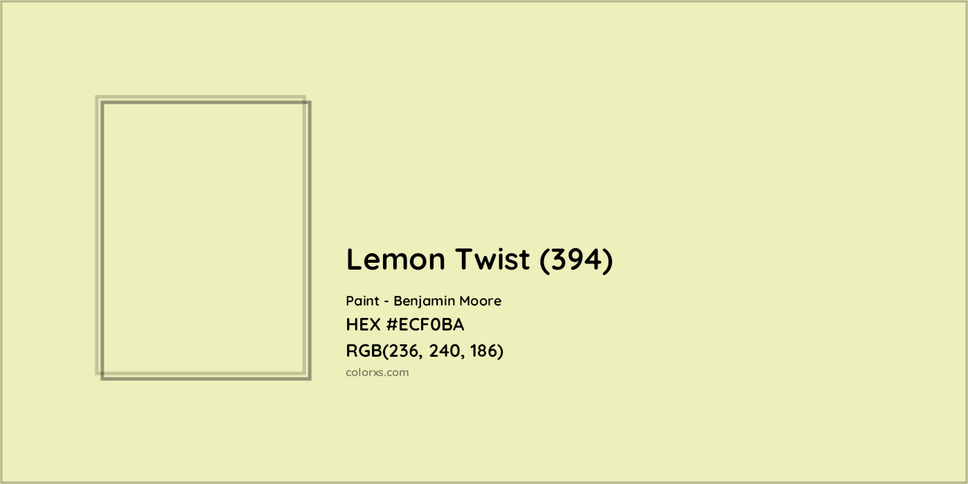 HEX #ECF0BA Lemon Twist (394) Paint Benjamin Moore - Color Code